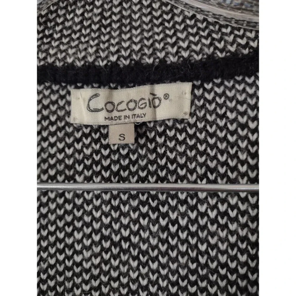 Cocogio Sz Small Wool Blend Long Sweater Jacket Cardigan Chunky Knit Warm Thick - Picture 3 of 6